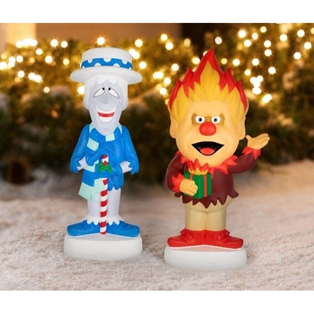 32" Heat and Snow Miser LED Lighted Blow Mold Outdoor Christmas Decor Gemmy